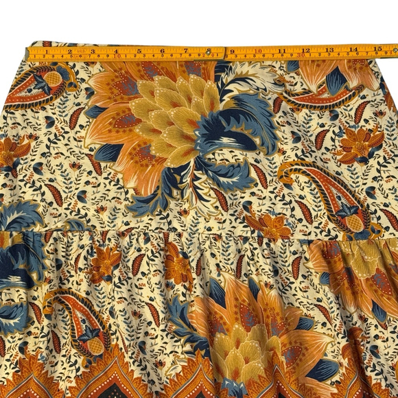 Farm Rio Bambina Maxi Skirt Floral Tiered Boho Viscose Cottagecore Festival Skir - Picture 9 of 14